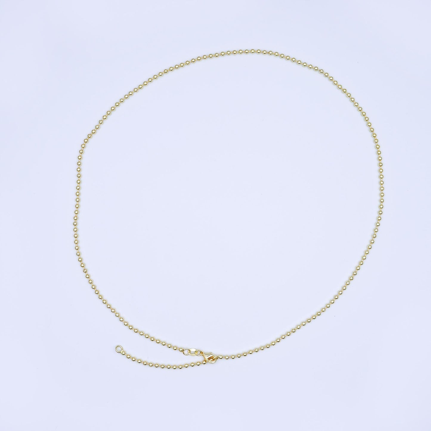 14k gold filled 2.4mm round bead 20 inch chain necklace in gold Ready to wear necklace for jewelry making supply WA-3175