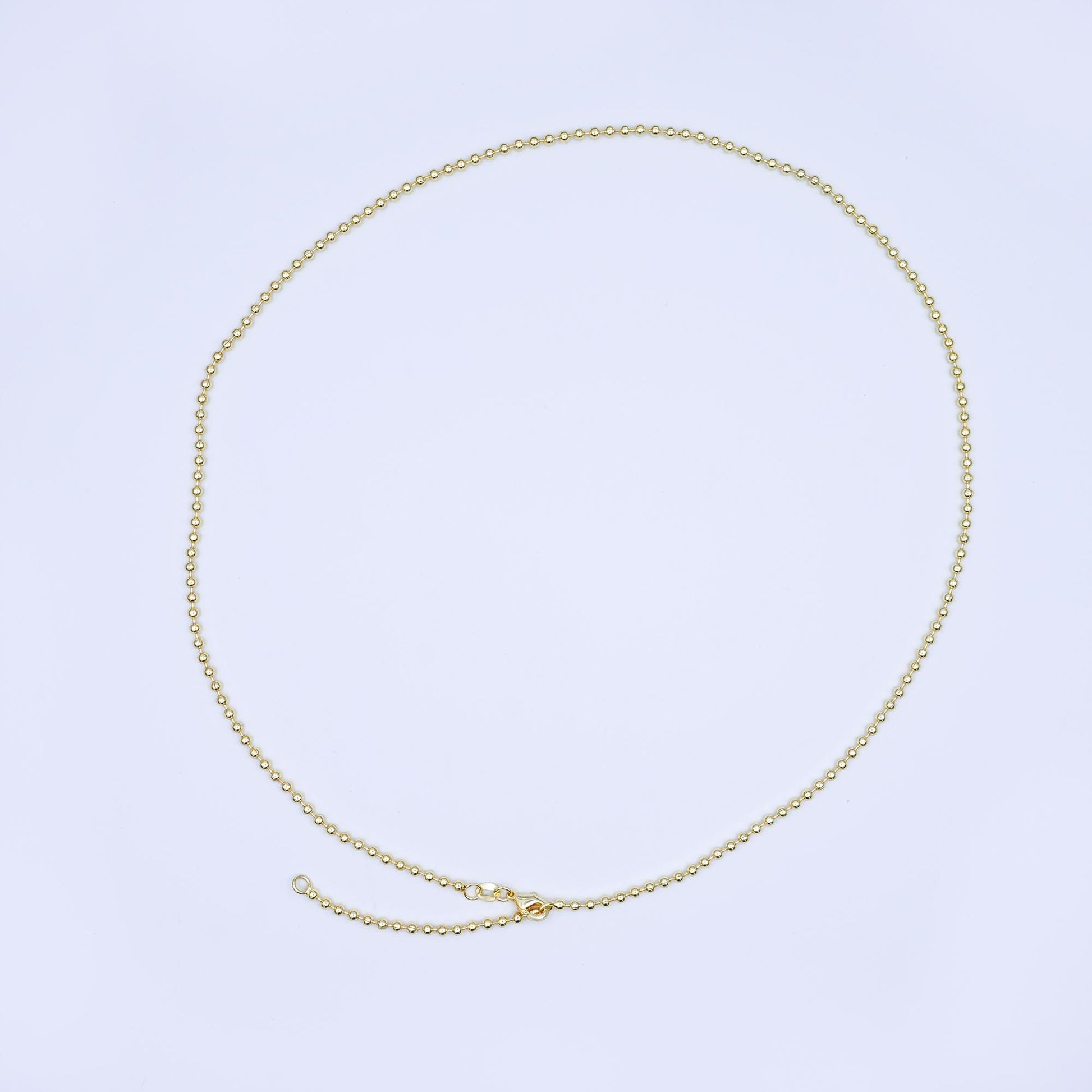 14k gold filled 2.4mm round bead 20 inch chain necklace in gold Ready to wear necklace for jewelry making supply WA-3175