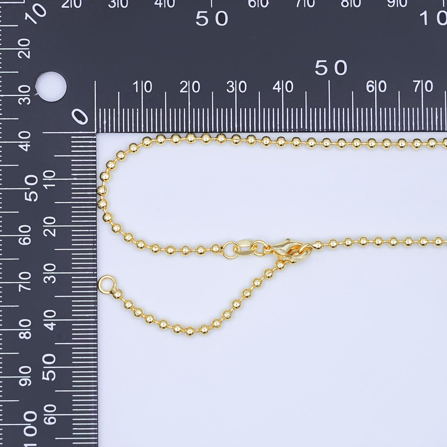 14k gold filled 2.4mm round bead 20 inch chain necklace in gold Ready to wear necklace for jewelry making supply WA-3175
