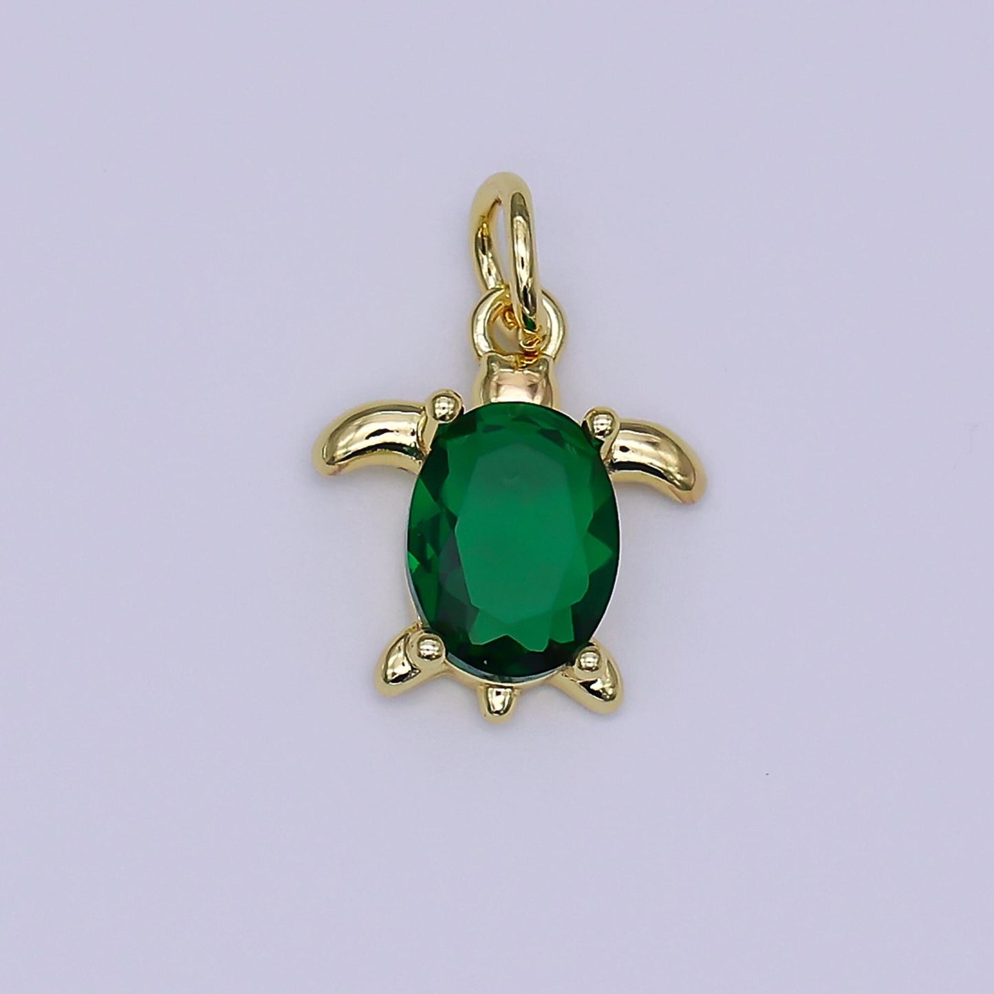 24K Gold Filled CZ Turtle Turquoise Animal Charm | X146 - X232