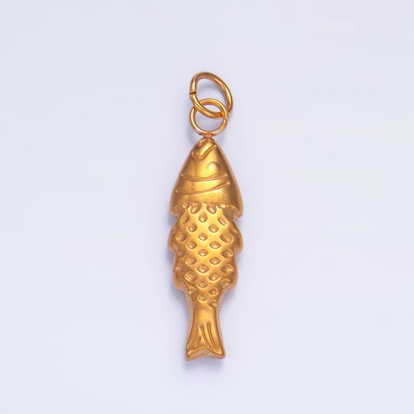 Stainless Steel 24mm Minimalist Fish 3D Multidimensional Charm | P628