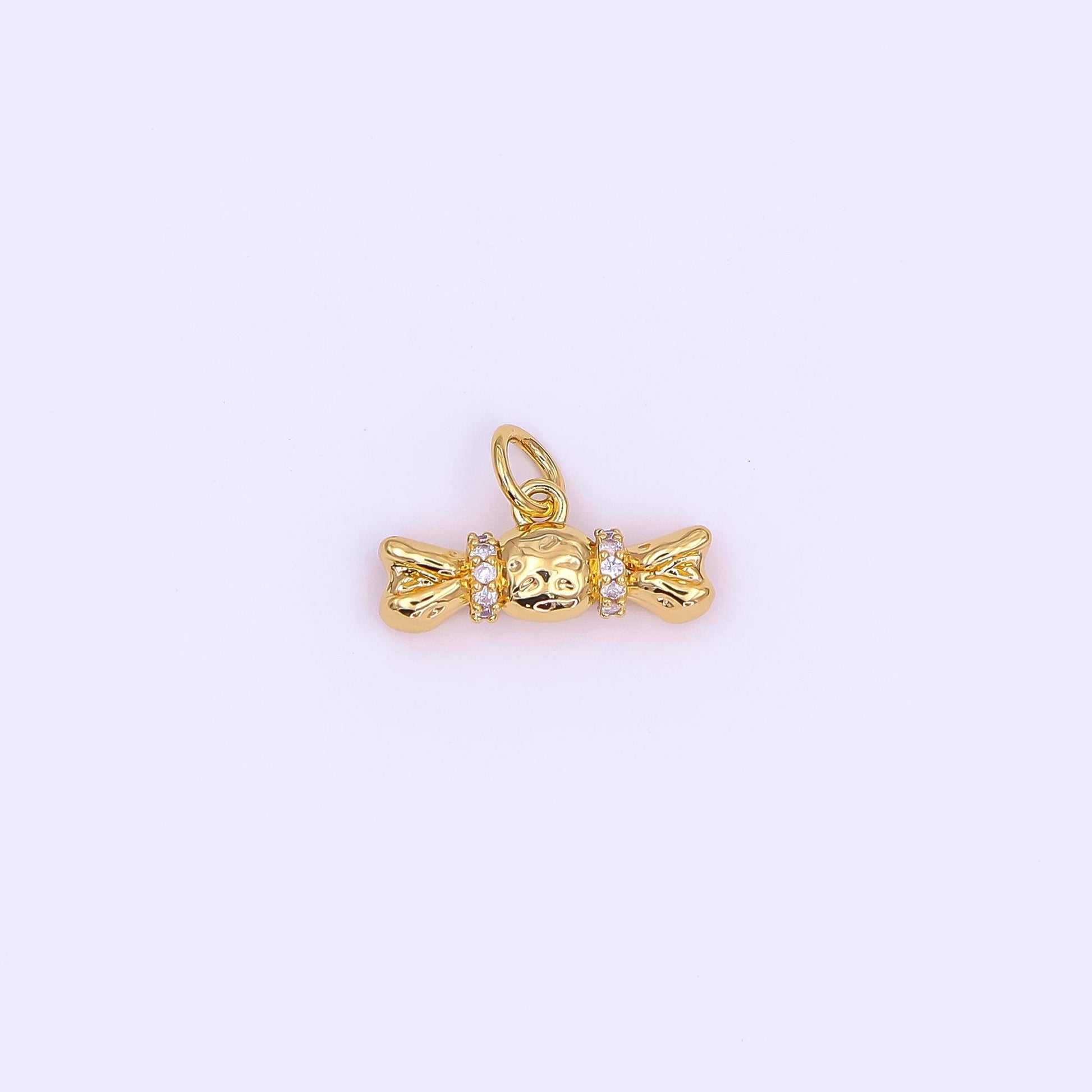 Mini Gold Candy Pendant 24K Gold Filled Charm Silver Candy Wrapper DIY Junk Food Bracelet Necklace Jewelry Making Findings Supply AF-485