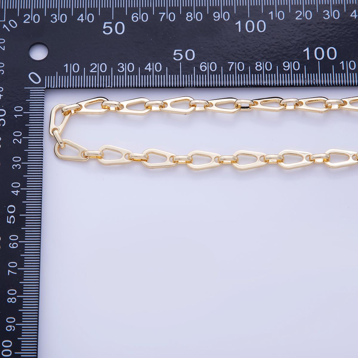 Stainless Steel Geometric Oblong Link Unfinished Chain by Yard | Roll-15723