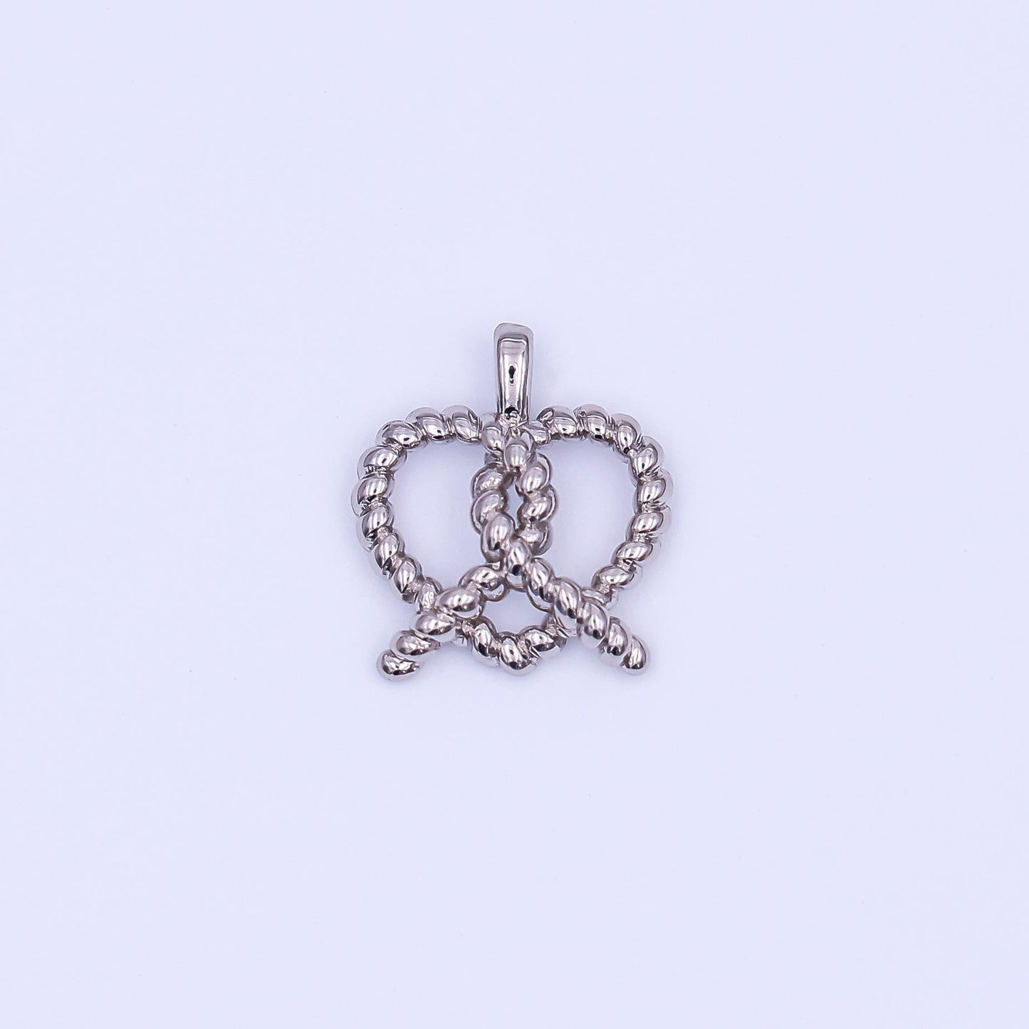 Mini Twisted Rope Heart Minimalist 3D Pretzel Charm French Pastry 24K Gold Filled Food Charm for Bracelet Necklace Earring Charm | AH-465