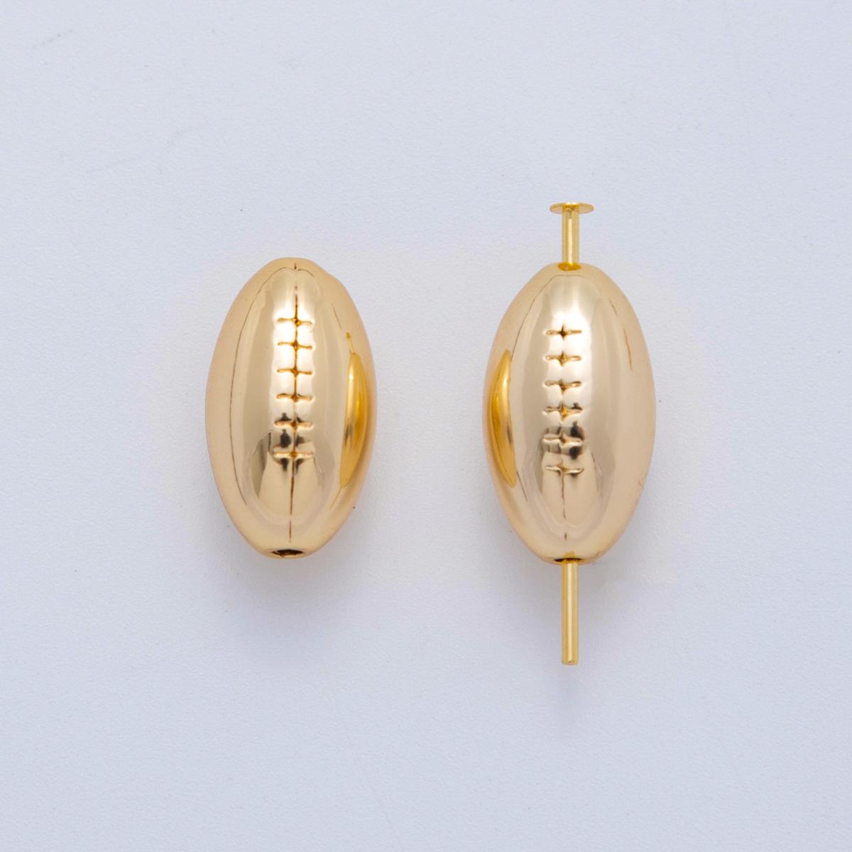 Gold dainty Football spacer beads, Sport beads bracelet connector for bracelet jewelry making supply findings 10mm bead B-826