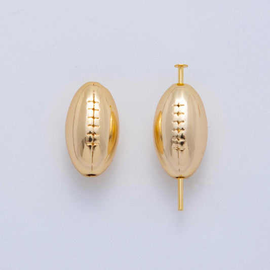 Gold dainty Football spacer beads, Sport beads bracelet connector for bracelet jewelry making supply findings 10mm bead B-826