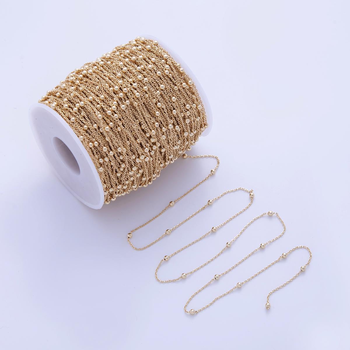 16K Gold Filled 2.5mm Minimalist Cable Satellite Unfinished Chain by Yard | Roll-1576