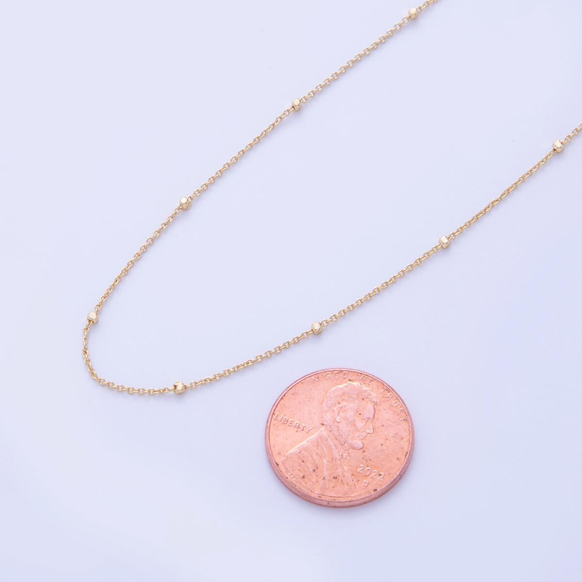 16K Gold Filled 1.4mm Minimalist Multifaceted Satellite Cable Unfinished Chain by Yard | Roll-1577