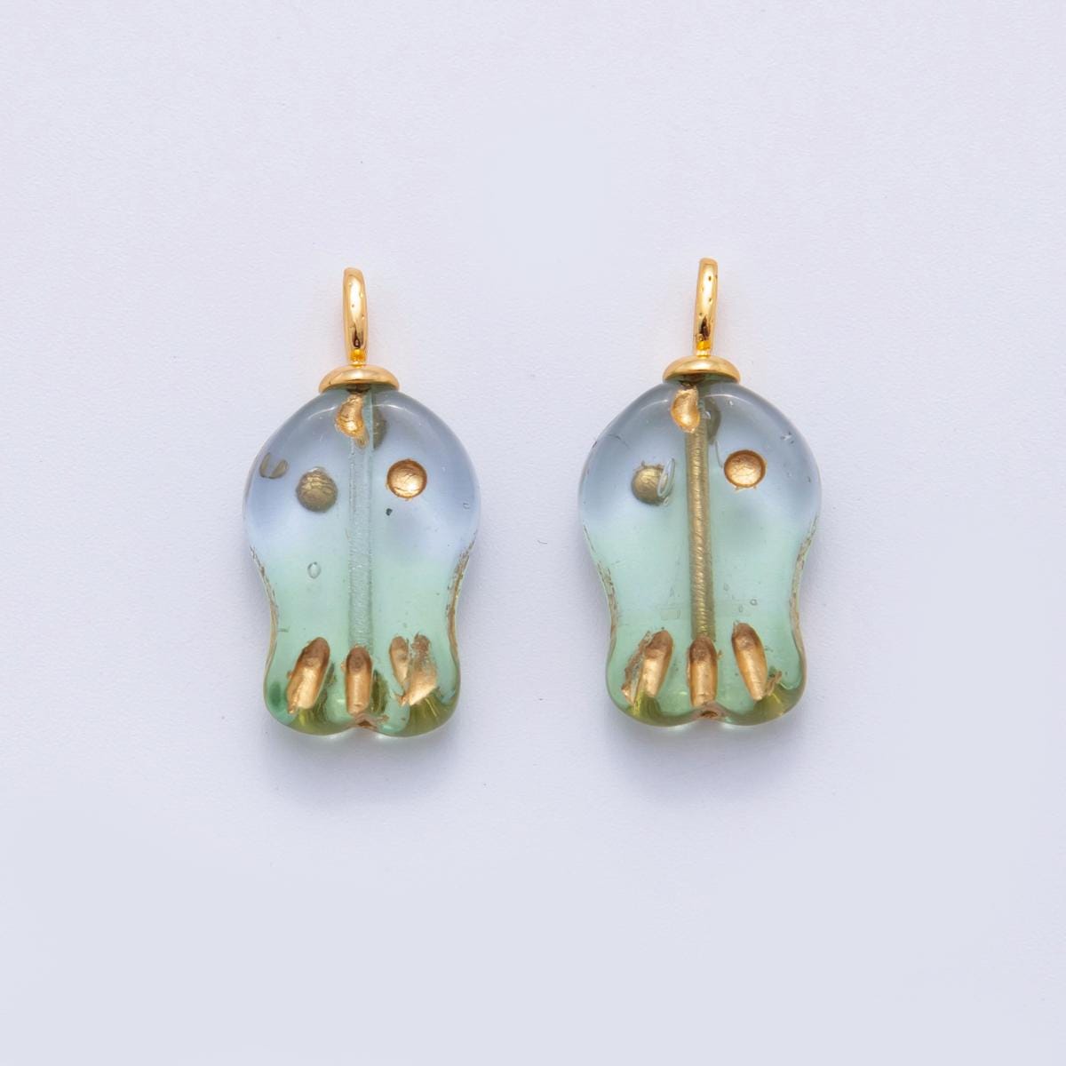 Clear Fish Resin Charms – Gold Accented Fish Drop Charm Fisherman Jewelry Inspired