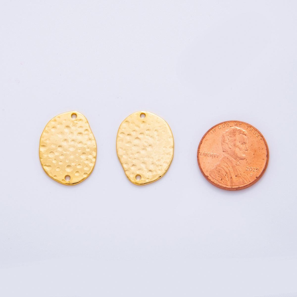 Gold Abstract Oval Charms Hammered Earring Supply Boho Style Charms for DIY Earrings, Lightweight Jewelry Making Supplies Z-1171