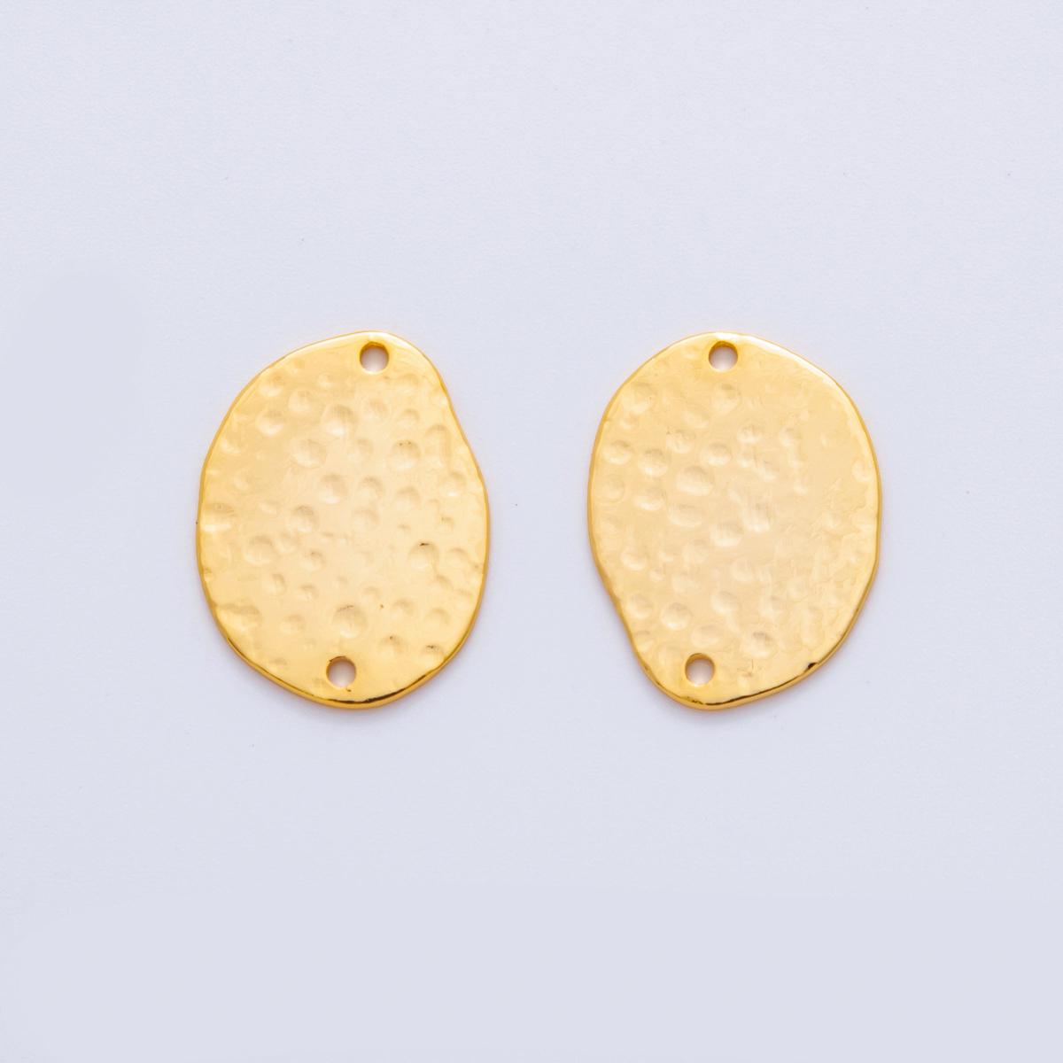 Gold Abstract Oval Charms Hammered Earring Supply Boho Style Charms for DIY Earrings, Lightweight Jewelry Making Supplies Z-1171