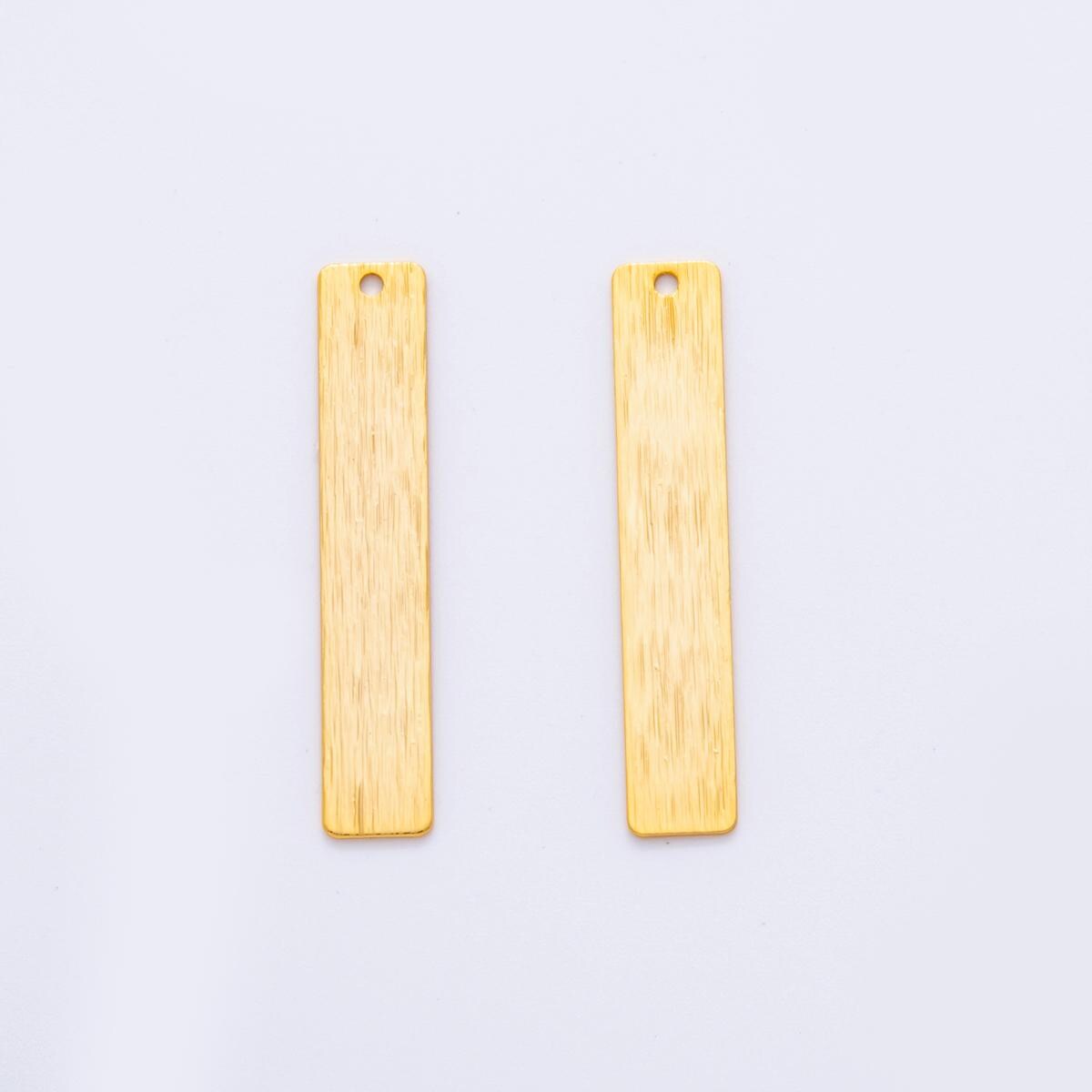Dainty Gold Rectangle Bar Charms Brushed Metal Earring Findings Long Vertical Dangle Components for DIY Jewelry Making Z-1172