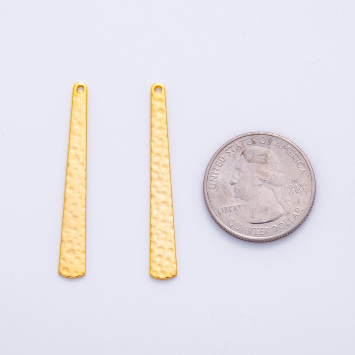 Dainty Gold Long Bar Charms Hammered Earring Findings Long Vertical Dangle Components for DIY Jewelry Making Z-1176