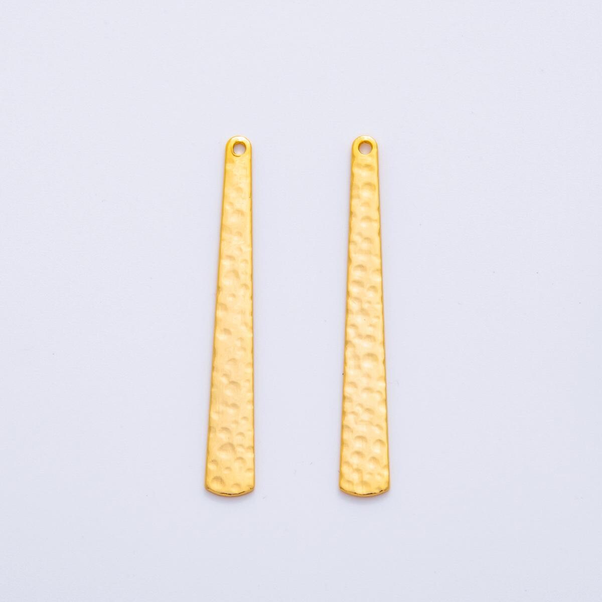 Dainty Gold Long Bar Charms Hammered Earring Findings Long Vertical Dangle Components for DIY Jewelry Making Z-1176