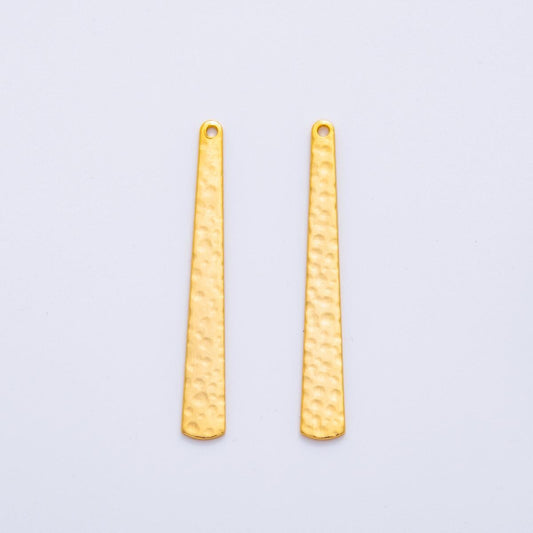 Dainty Gold Long Bar Charms Hammered Earring Findings Long Vertical Dangle Components for DIY Jewelry Making Z-1176