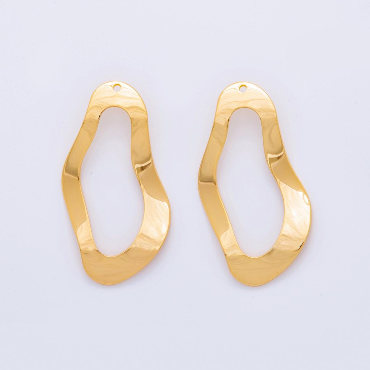 Dainty Gold Molten Abstract Charms Geometric Oblong Gold Earring Findings Dangle Charm for Earring Components DIY Jewelry Making Z-1179
