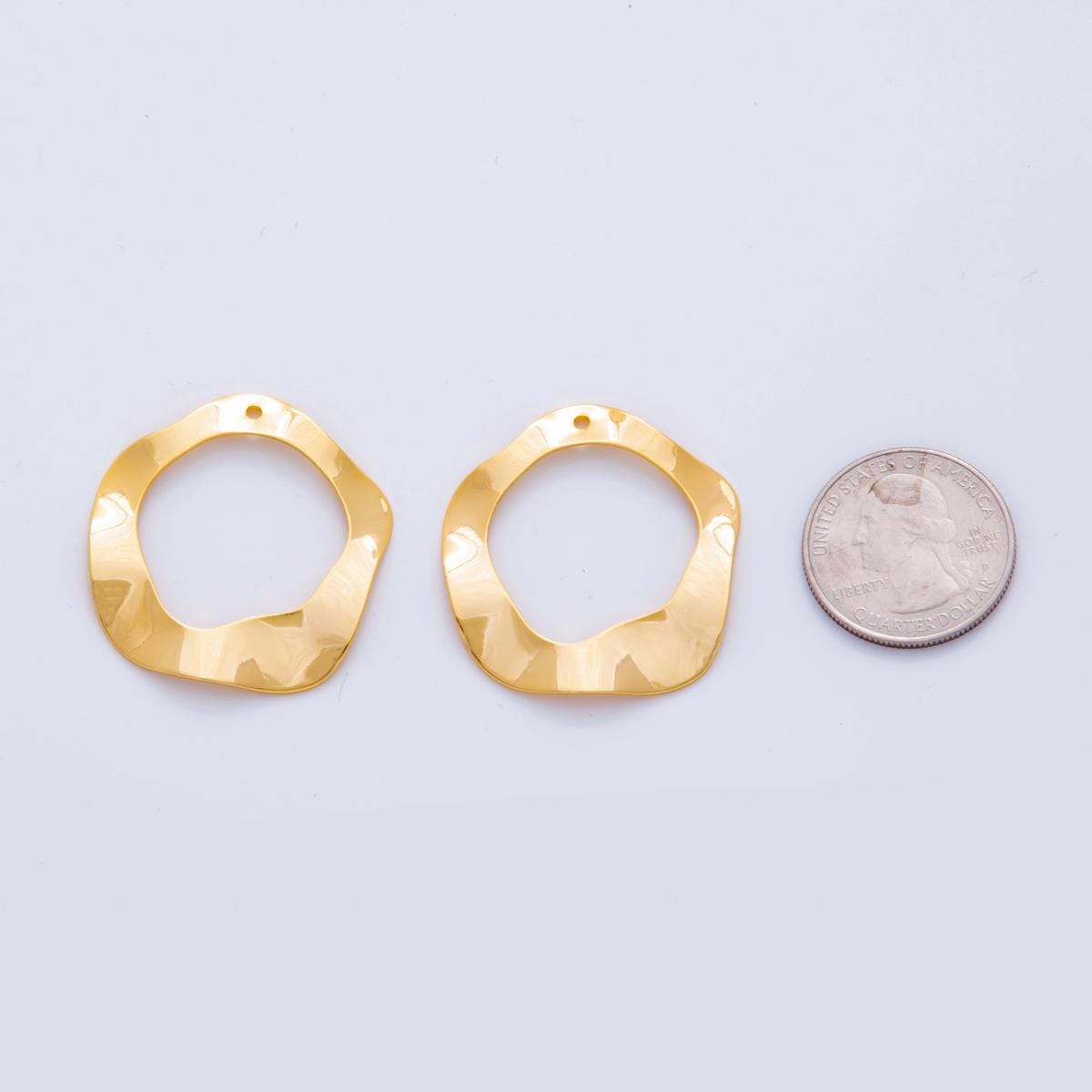 Dainty Gold Round Molten Abstract Charms Geometric Donut Gold Earring Findings Dangle Charm for Earring Components DIY Jewelry Making Z-1184