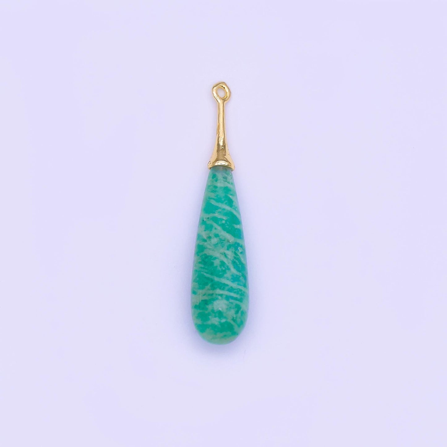 Teardrop Gemstone Charms with Gold Filled Cap – Mixed Stone Drop Pendants for Necklace or Earring Making – DIY Jewelry Supplies N-125