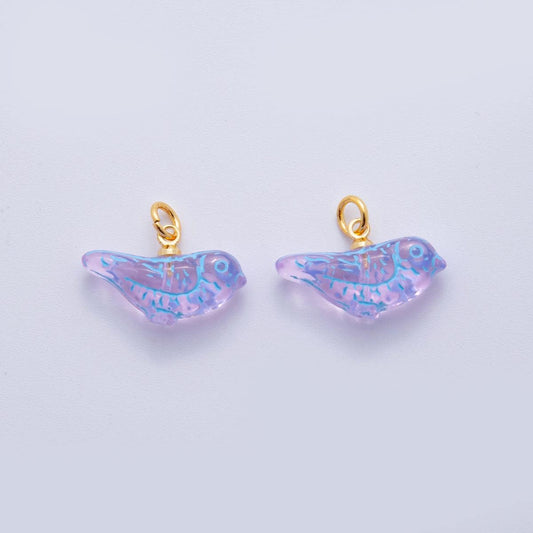 Gold Acrylic Charms Pigeon Bird Charm Pendant Animal Bracelet Necklace for DIY Jewelry Making Supply AF-704