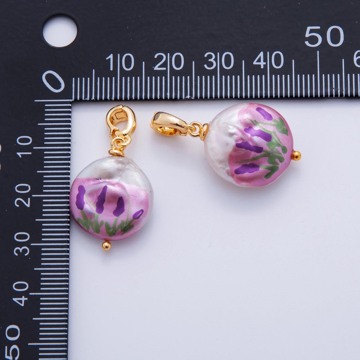 18K Gold Filled Tulip Flower Freshwater Pearl Pendant | AH706