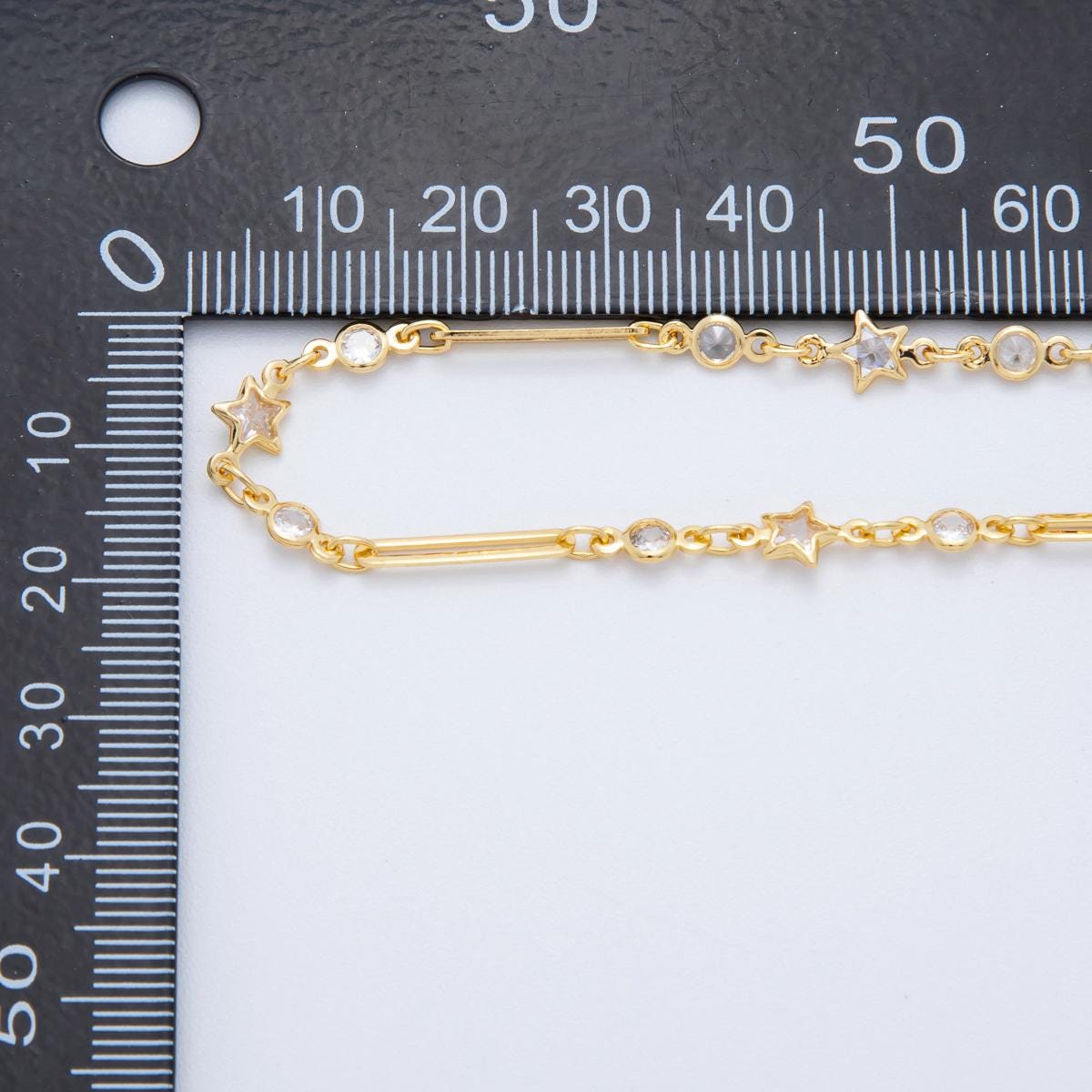 Dainty 16k gold filled Star Round Bezel Cut stadium cable paperclip wholesale bulk jewelry making gold & silver chain | Roll-1616