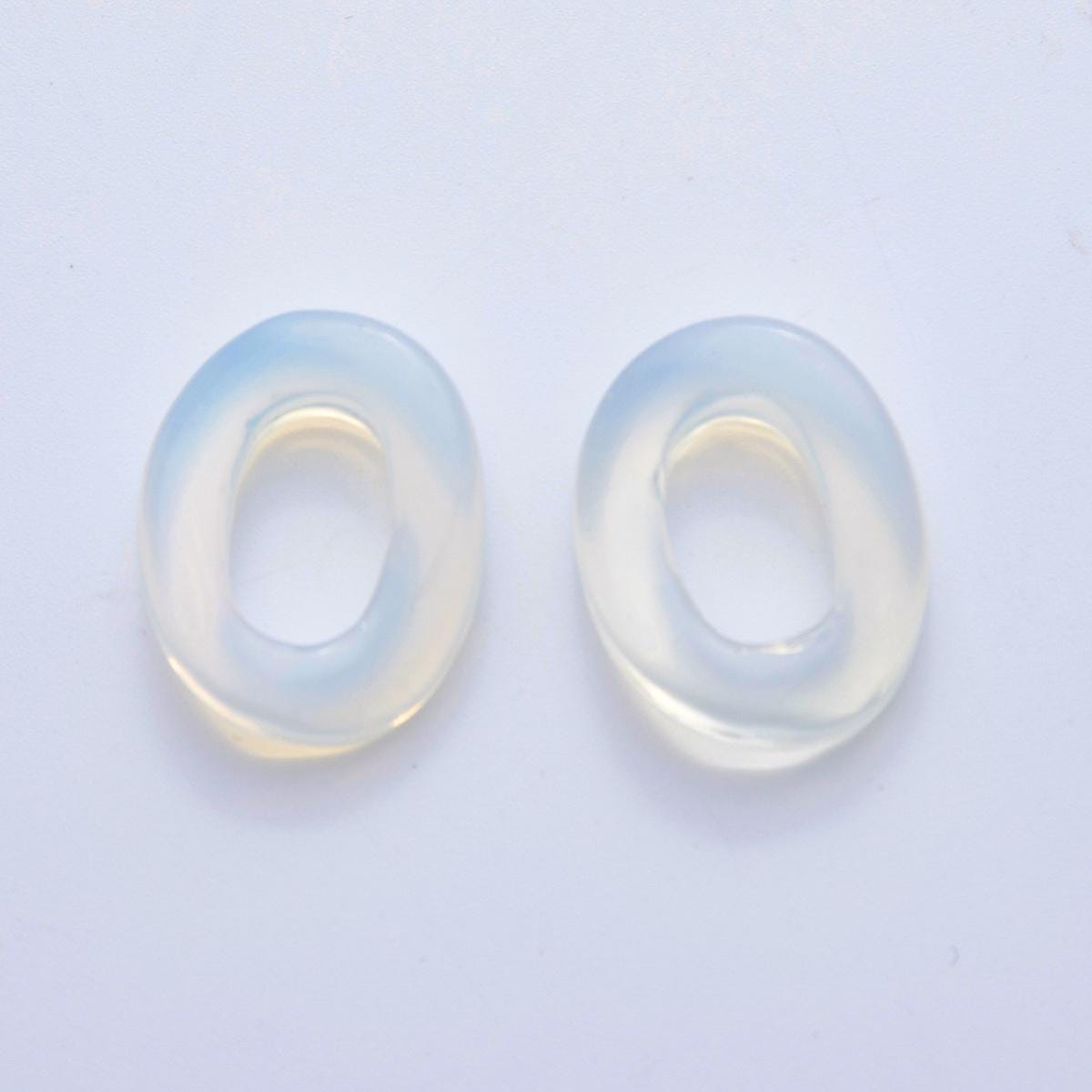 Gemstone natural oval open stone beads Colorful gemstone oblong oval findings 23mm x 18mm jewelry supply Z-A1211