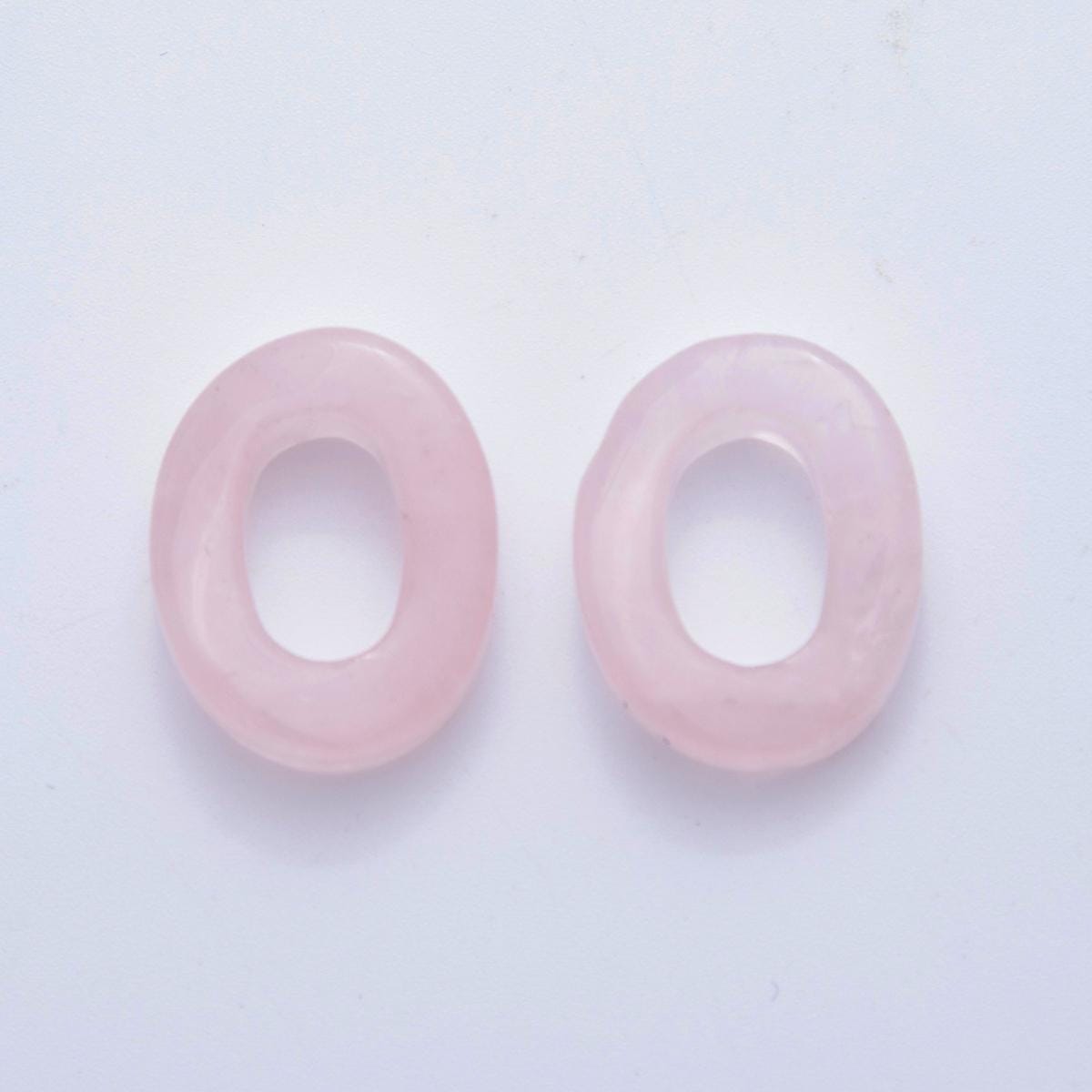 Gemstone natural oval open stone beads Colorful gemstone oblong oval findings 23mm x 18mm jewelry supply Z-A1211