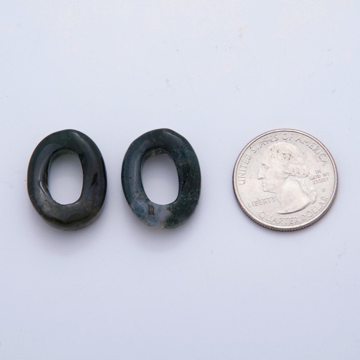 Gemstone natural oval open stone beads Colorful gemstone oblong oval findings 23mm x 18mm jewelry supply Z-A1211
