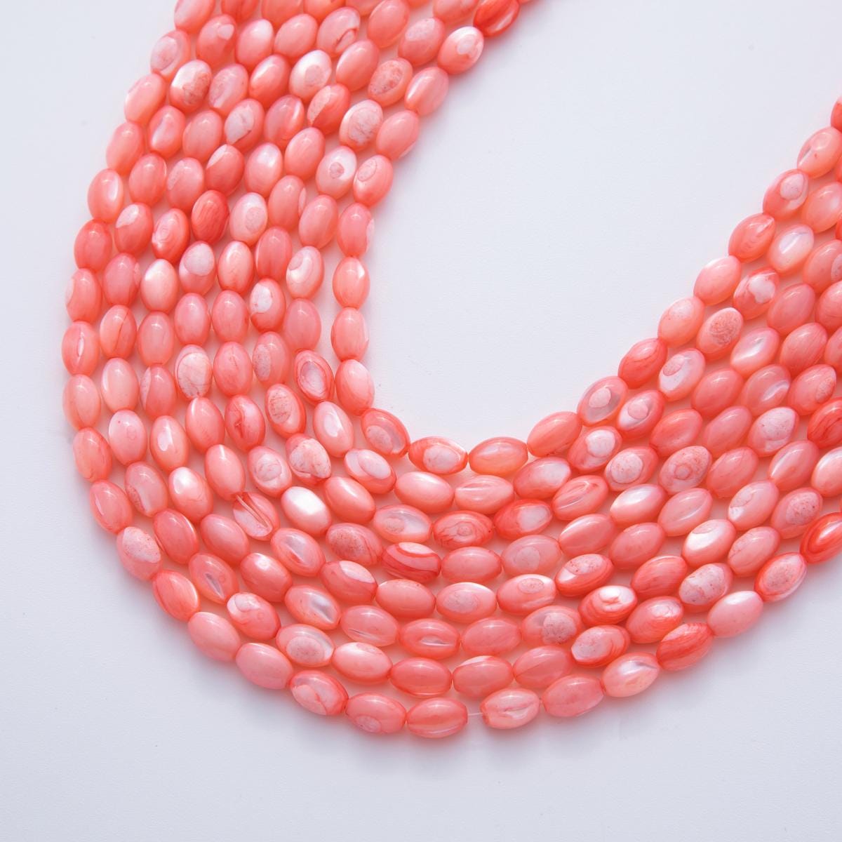 9x6mm Rice Shell Pearl Bead Strand Dyed Pearls for Jewelry Making, Necklace & Bracelet Craft Supplies Colorful Beads per Strand WA-3296