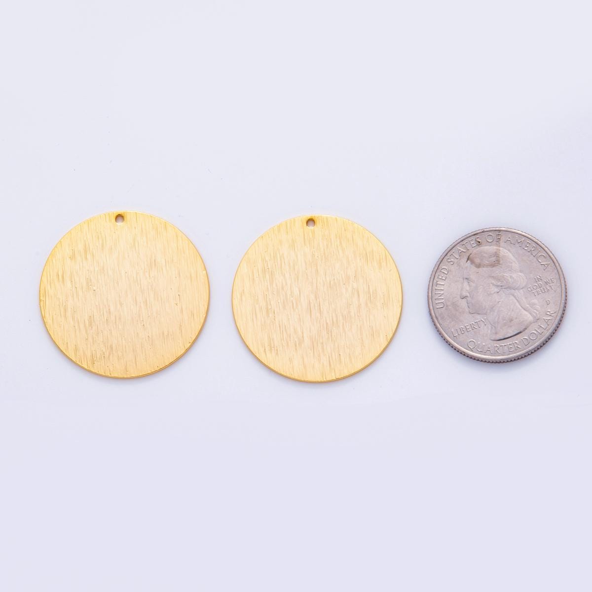 Dainty Gold Coin Bar Charms Brushed Metal Earring Findings Round Dangle Components for DIY Jewelry Making Z-1190