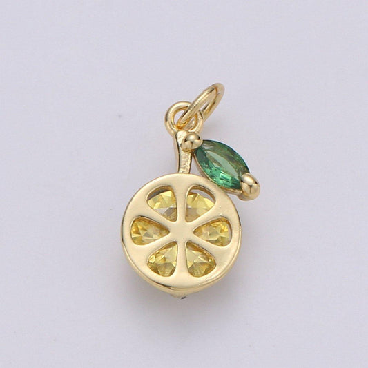 14K Gold Filled Mini Lemon Fruit Nature Charm | D-681