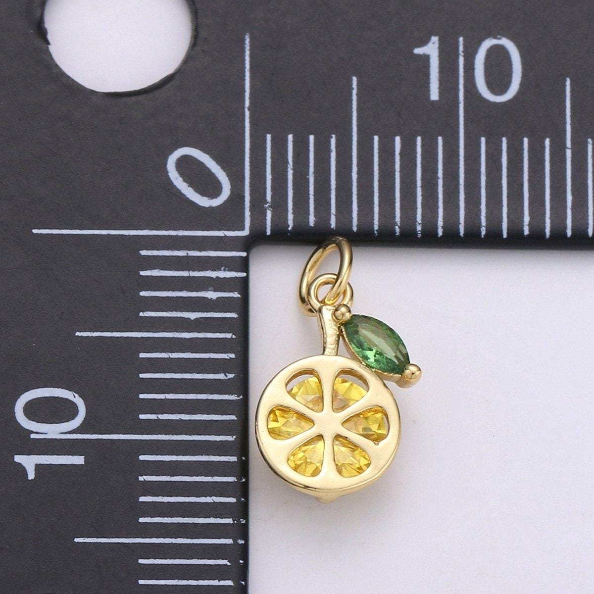 14K Gold Filled Mini Lemon Fruit Nature Charm | D-681