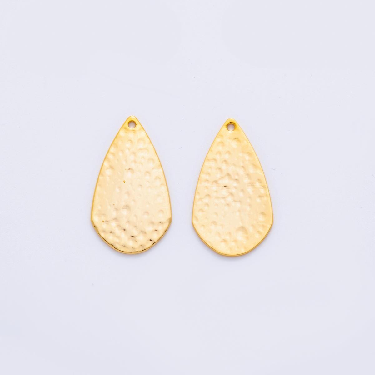 Gold Hammered Triangle Charms Molten Rustic Earring Finding Lightweight Dangle Pendant Supplies, DIY Jewelry Making Components Z-1195