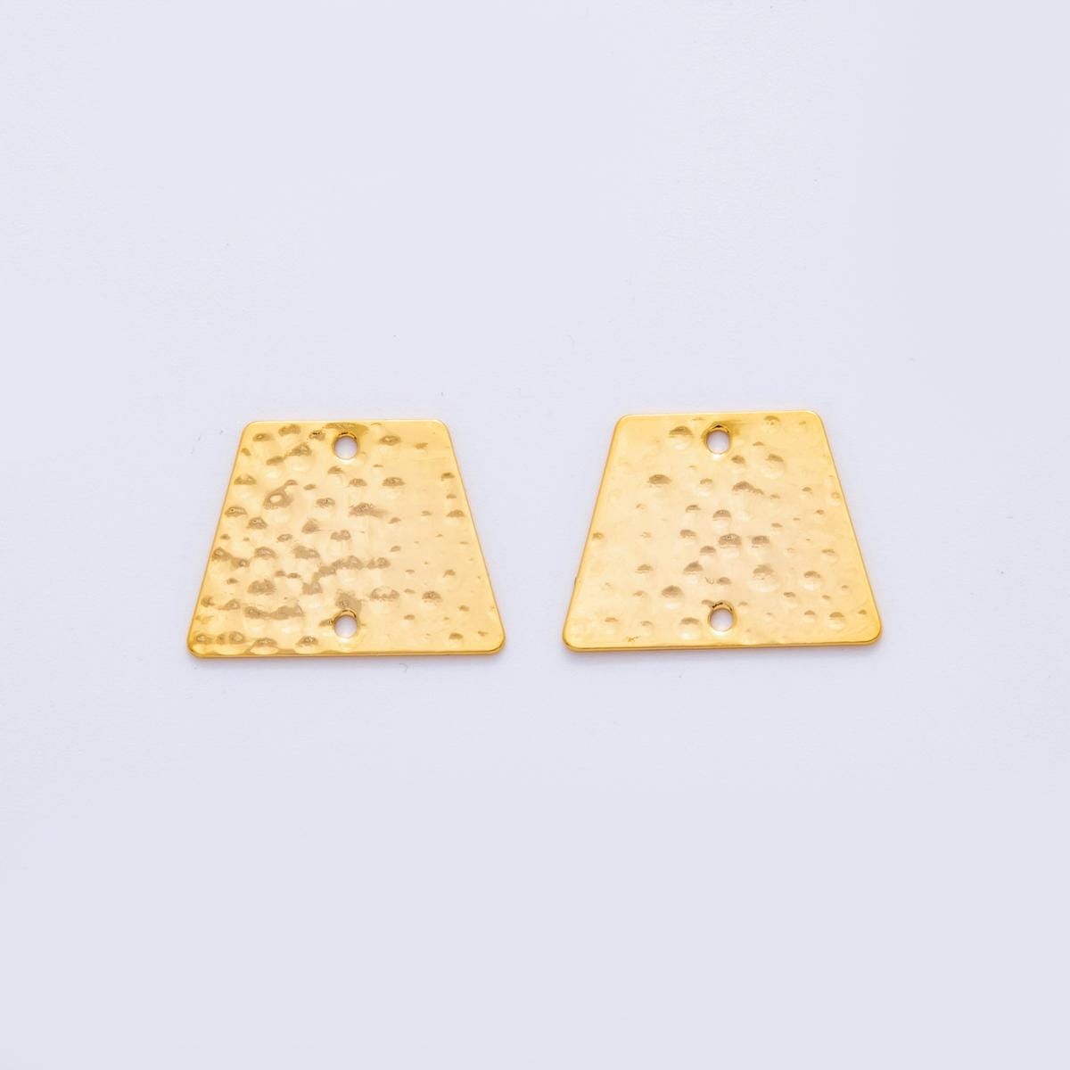 Gold Hammered Abstract Trapezoid Charms Tag Shape Earring Finding Double hole Dangle Pendant Supplies, DIY Jewelry Making Components Z-1198