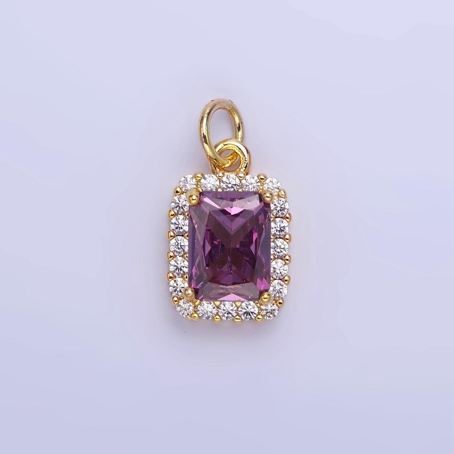 14K Gold Filled Baguette Micro Paved CZ Charm in Gold & Silver | AG768 - AG774