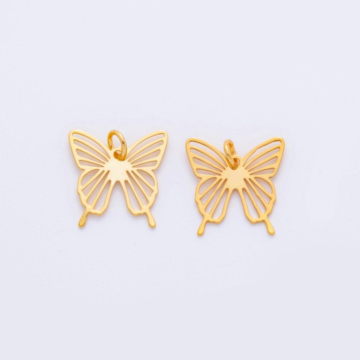 Gold Butterfly Charms Filigree Cutout Mariposa Pendants Monarch Charm M-543