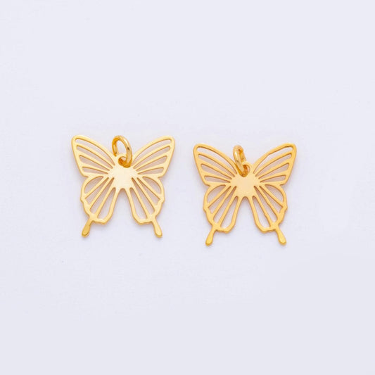 Gold Butterfly Charms Filigree Cutout Mariposa Pendants Monarch Charm M-543