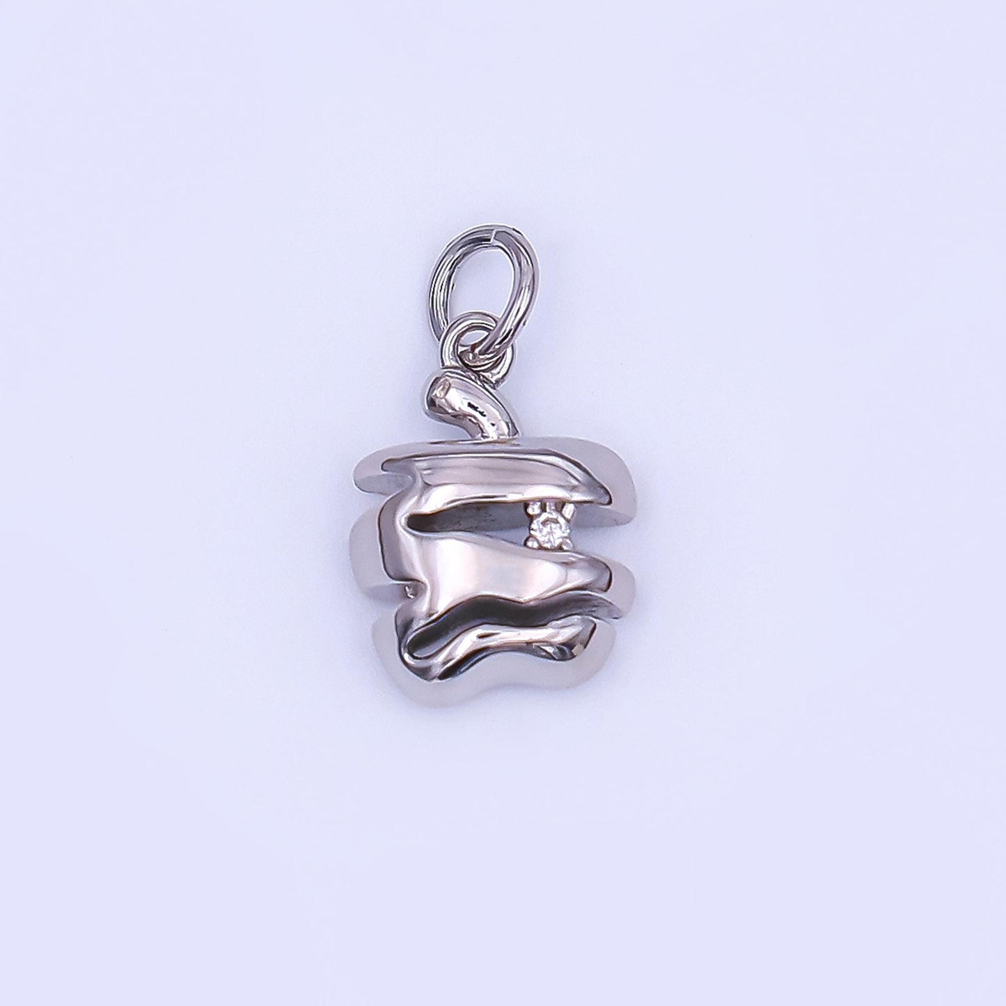 24K Gold Filled Clear CZ Sliced Apple Fruit Charm in Gold & Silver | AF430