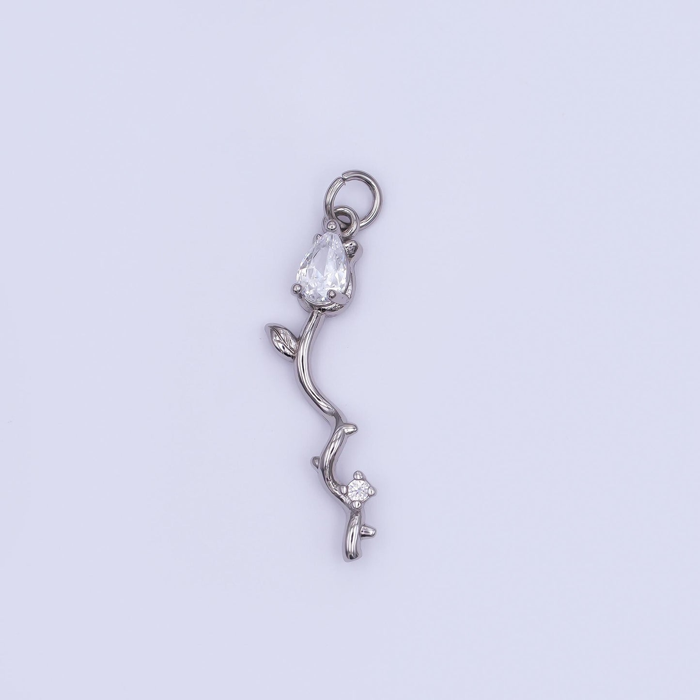 24K Gold Filled Marquise Tulip Flower Wavy Charm in Gold & Silver | AF473