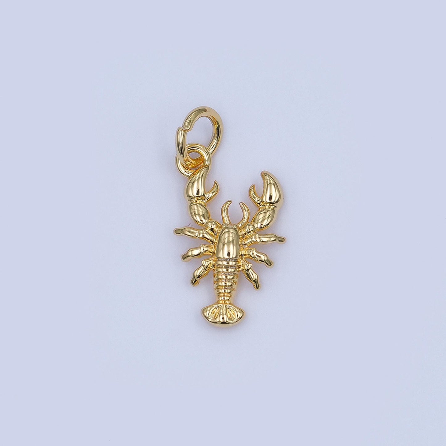 24K Gold Filled Lobster Multidimensional 3D Charm in Gold & Silver | AF476