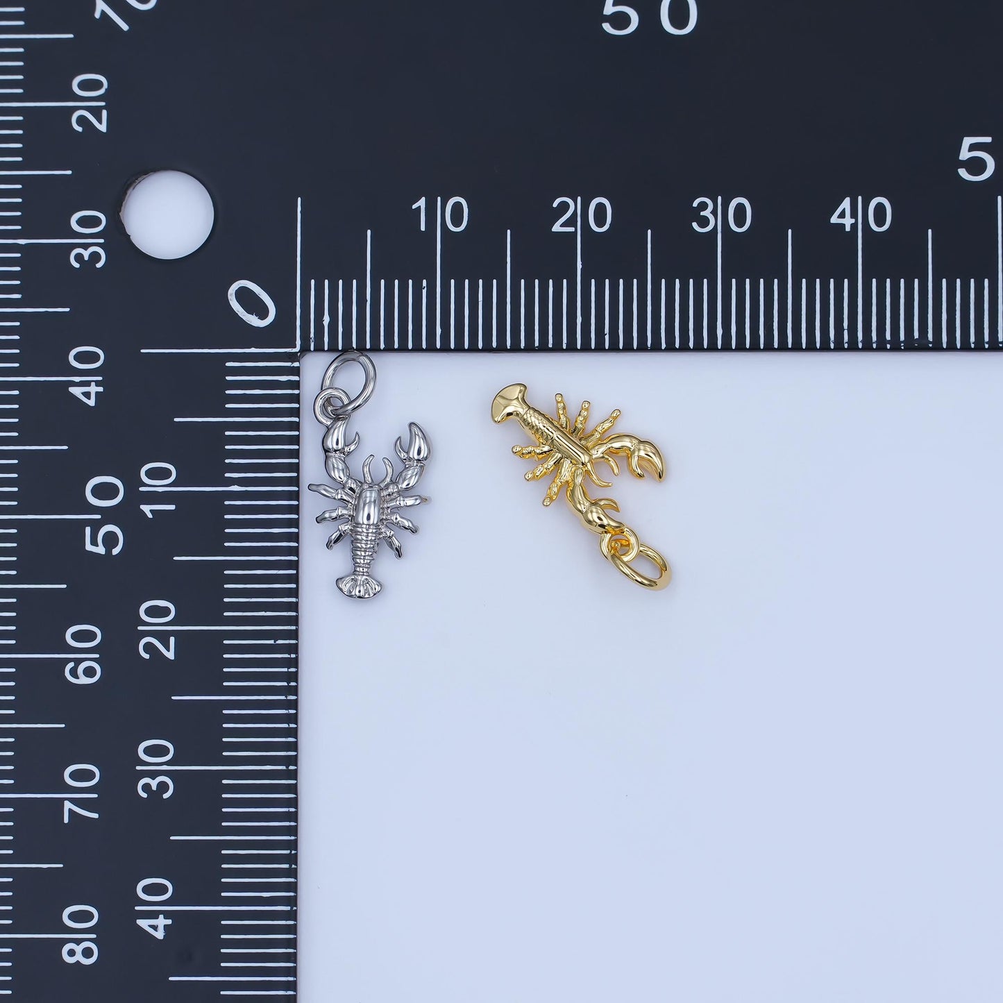 24K Gold Filled Lobster Multidimensional 3D Charm in Gold & Silver | AF476