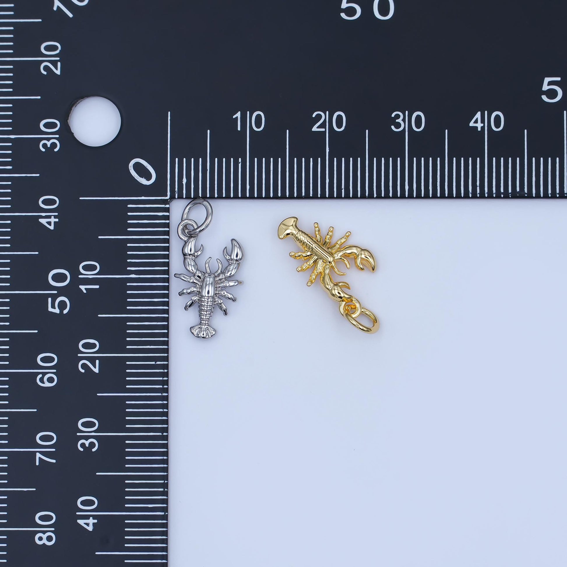 24K Gold Filled Lobster Multidimensional 3D Charm in Gold & Silver | AF476
