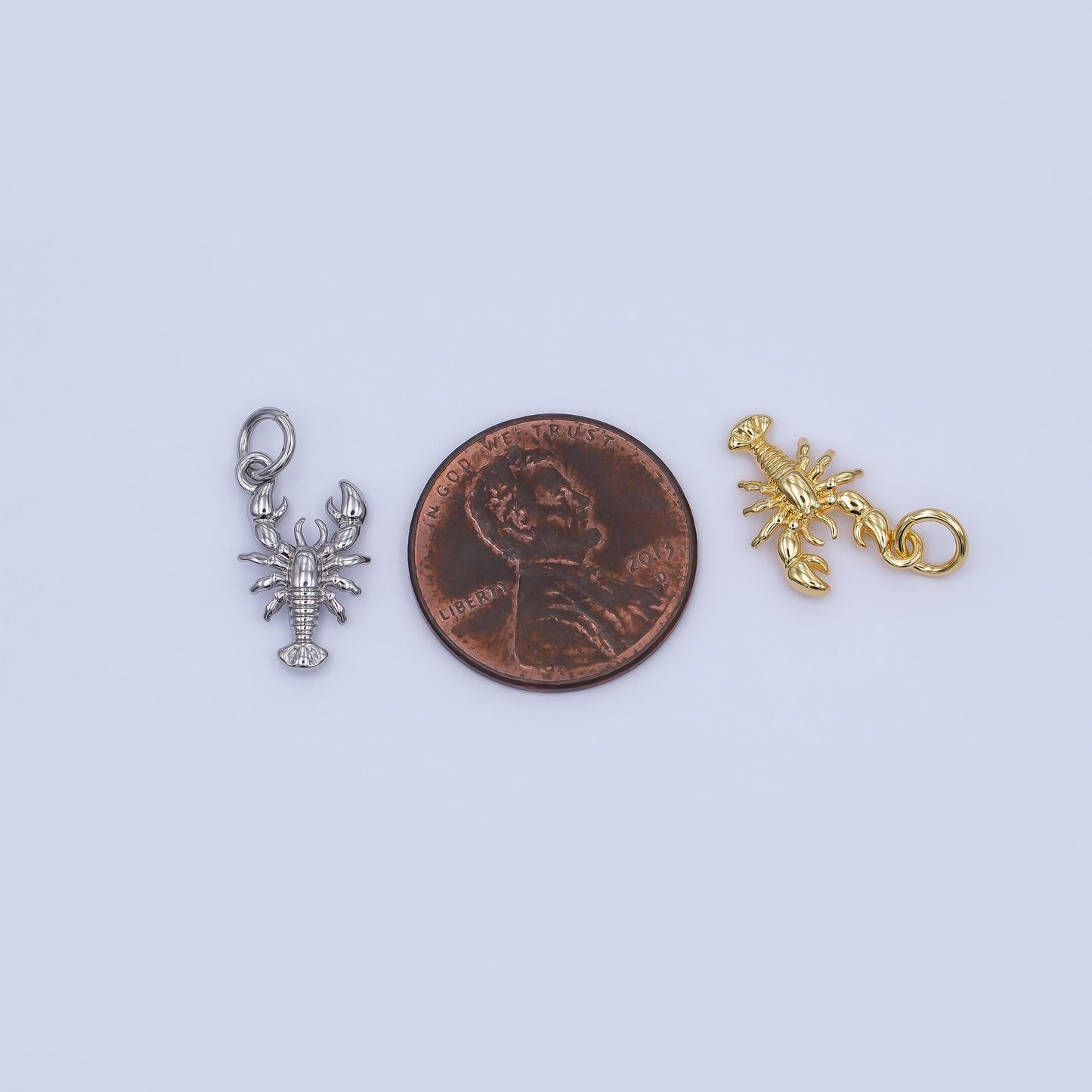 24K Gold Filled Lobster Multidimensional 3D Charm in Gold & Silver | AF476