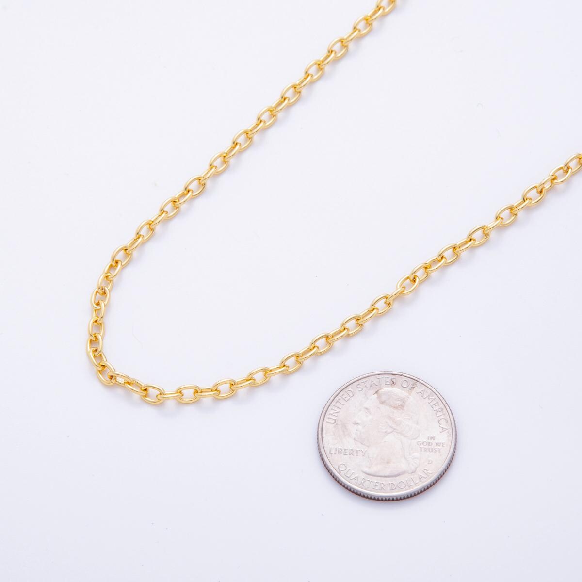 16K Gold Filled 3.2mm Minimalist Cable Unfinished Chain by Yard | Roll-1565