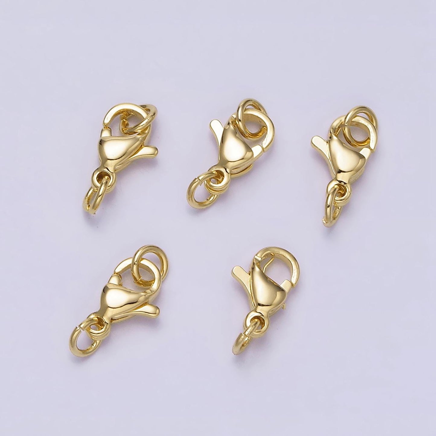 16k gold filled 9mm lobster clasps closure jump ring jewelry supply in gold & silver | z1049 z390