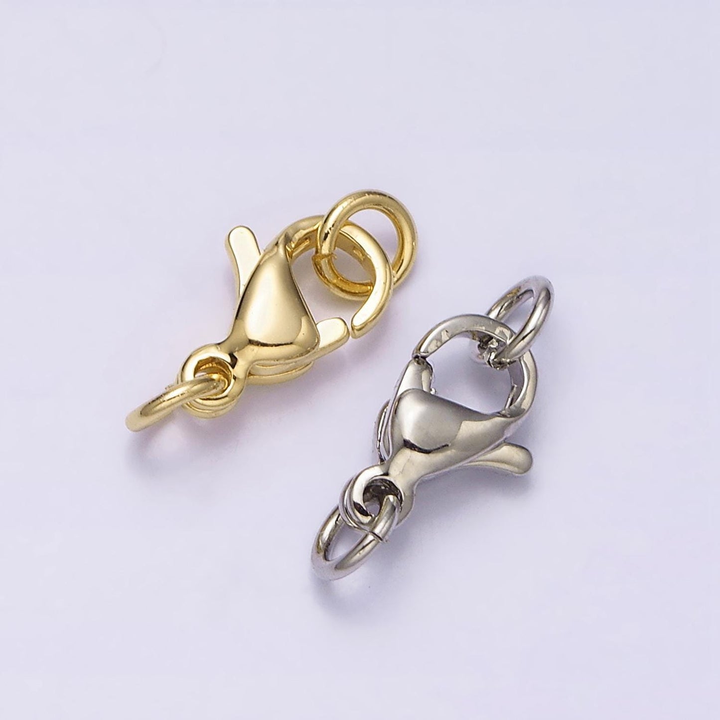 16k gold filled 9mm lobster clasps closure jump ring jewelry supply in gold & silver | z1049 z390
