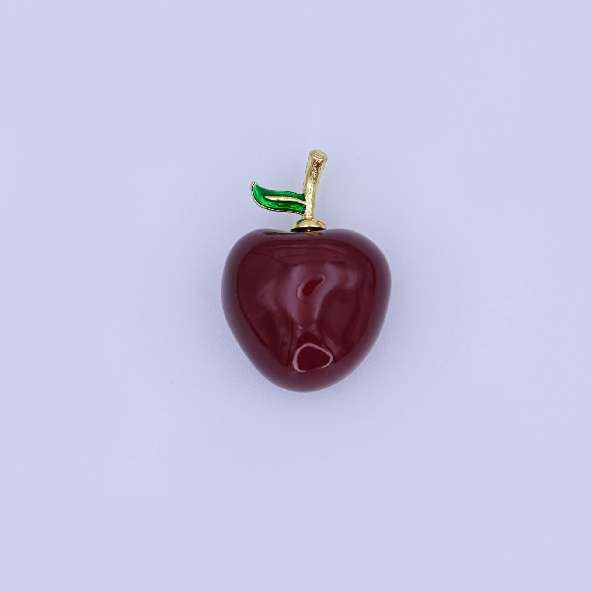24k gold filled Dark red Washington apple fruit charm Red Delicious Food Charm | ag-918