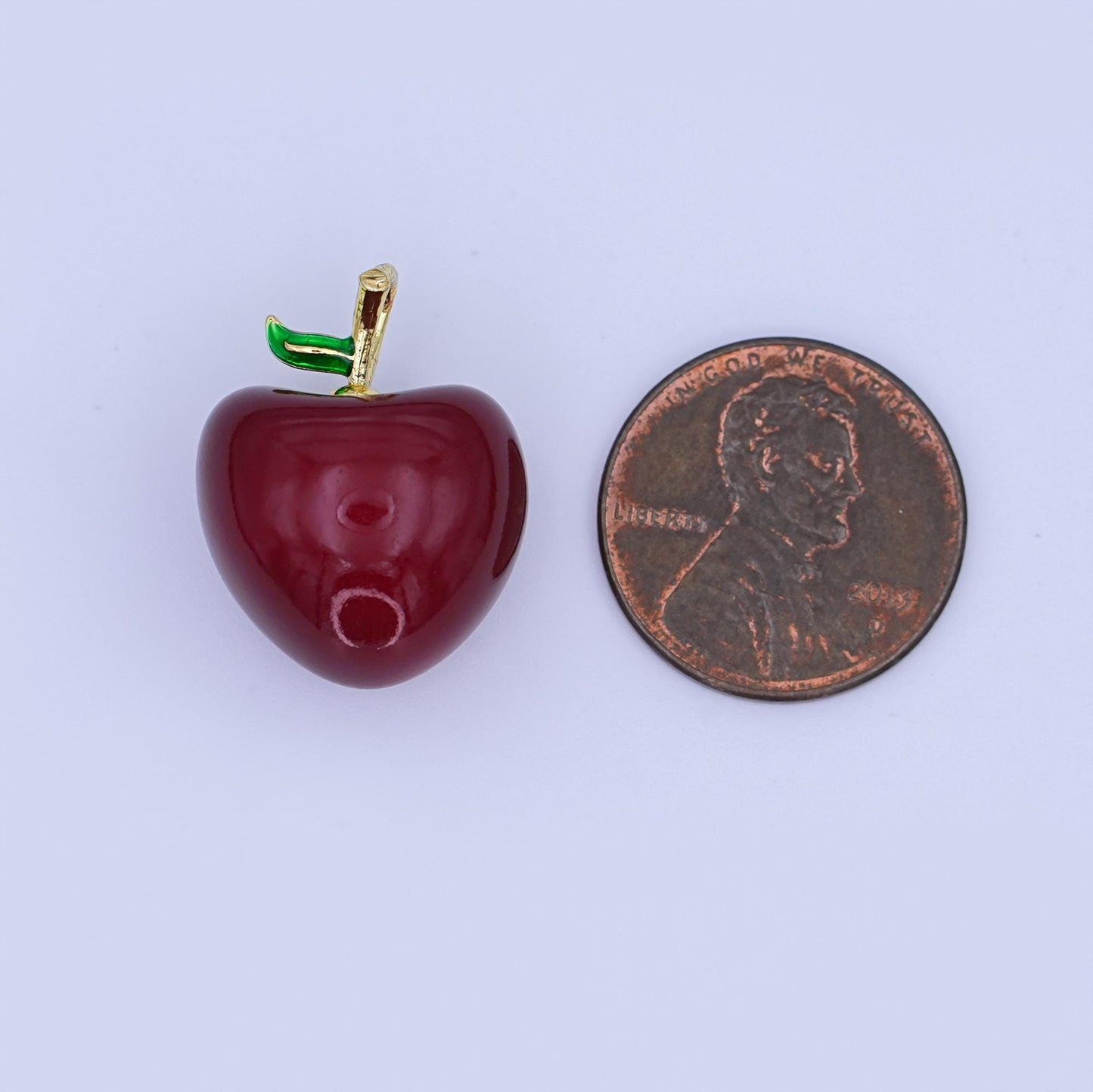 24k gold filled Dark red Washington apple fruit charm Red Delicious Food Charm | ag-918