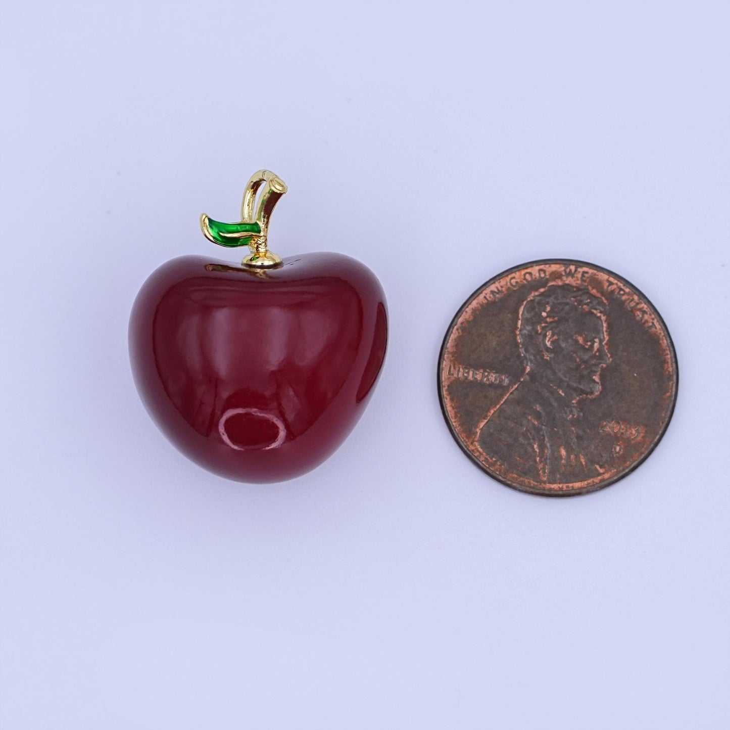 24k gold filled Dark red Washington apple fruit charm Red Delicious Food Charm | ag-918