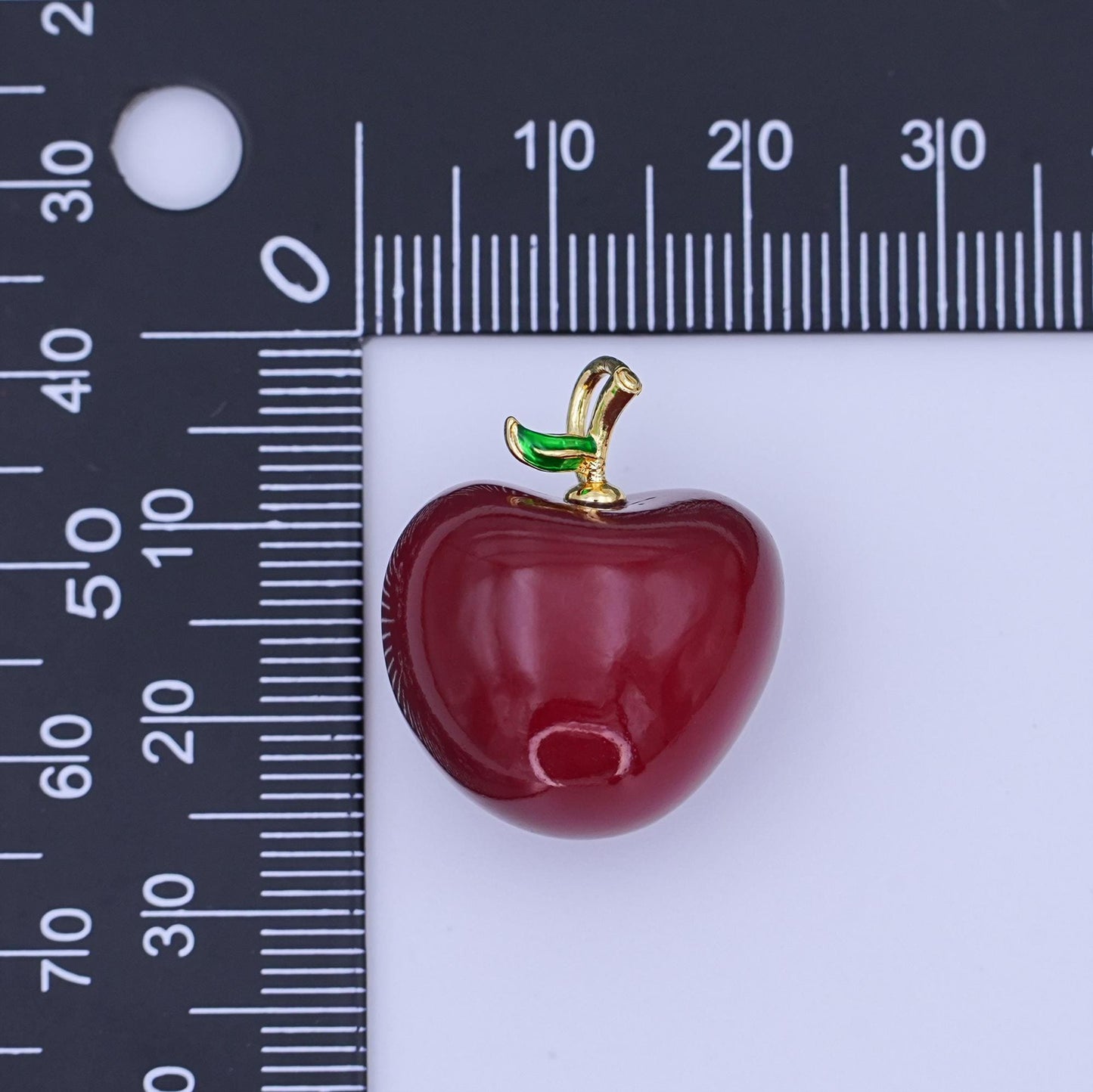 24k gold filled Dark red Washington apple fruit charm Red Delicious Food Charm | ag-918